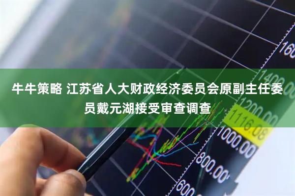 牛牛策略 江苏省人大财政经济委员会原副主任委员戴元湖接受审查调查